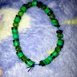 Green clay beads and gems!